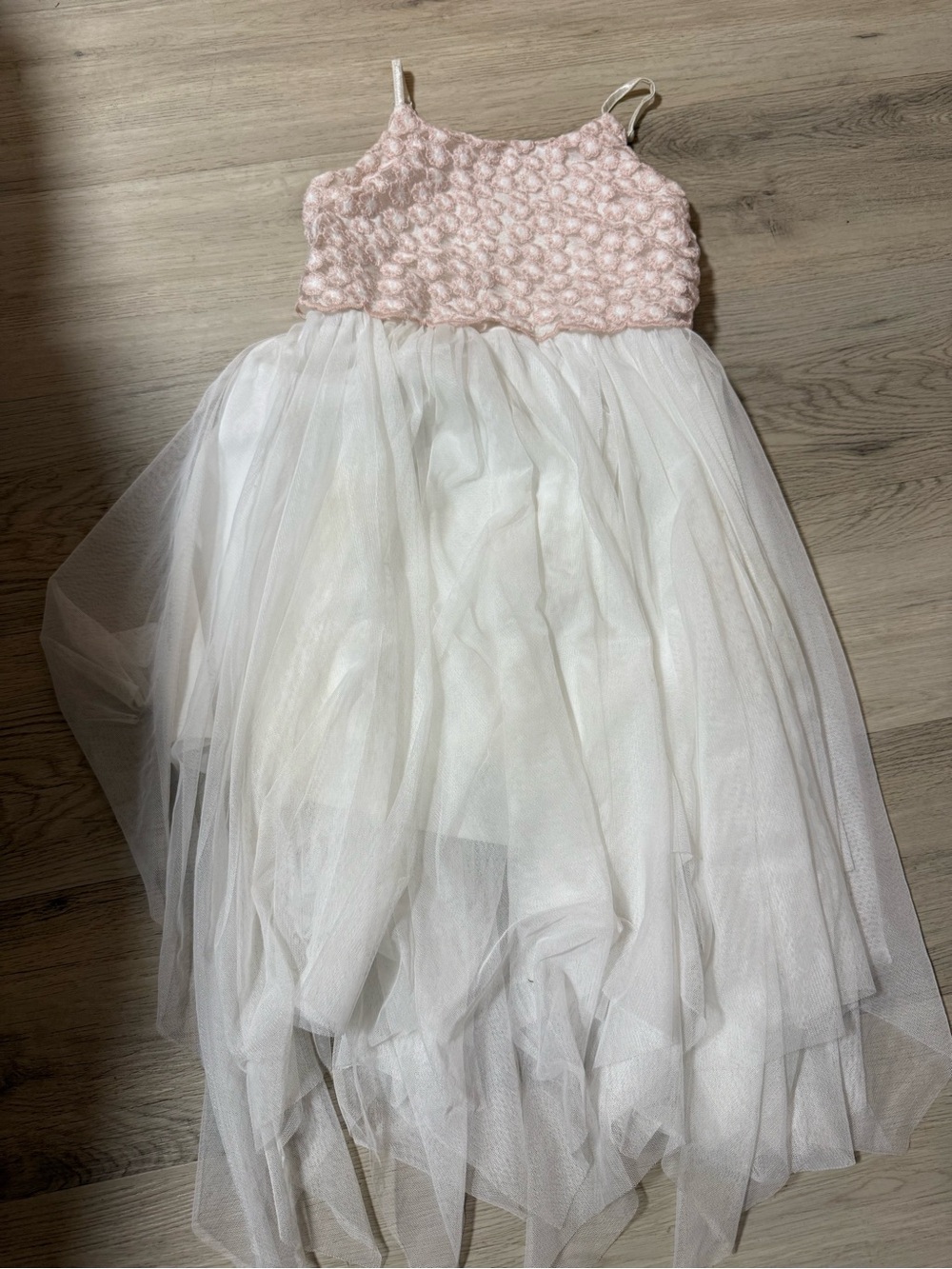 Zenzi White Sleeveless Dance Dress Tutu with Tulle Skirt Girls Size Medium(8)
